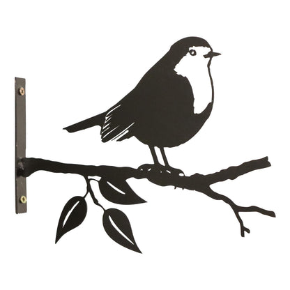 Metal Robin Tree Silhouette – 18cm x 25cm | Decorative Metal Bird Wall Art & Garden Ornament | Hanging Décor for Outdoor