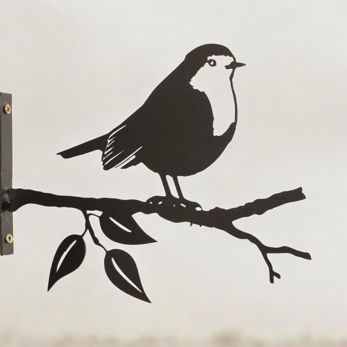 Metal Robin Tree Silhouette – 18cm x 25cm | Decorative Metal Bird Wall Art & Garden Ornament | Hanging Décor for Outdoor