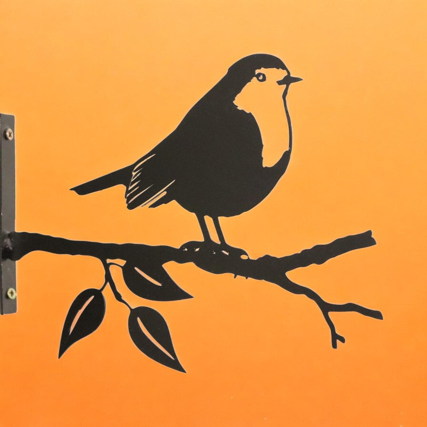 Metal Robin Tree Silhouette – 18cm x 25cm | Decorative Metal Bird Wall Art & Garden Ornament | Hanging Décor for Outdoor