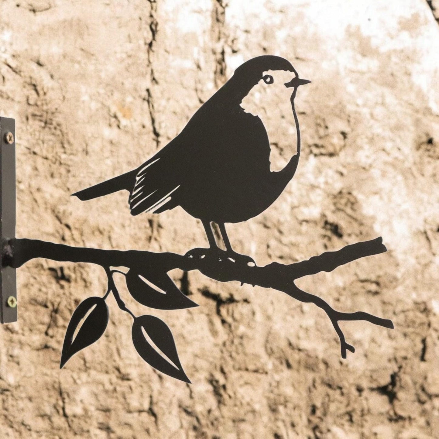 Metal Robin Tree Silhouette – 18cm x 25cm | Decorative Metal Bird Wall Art & Garden Ornament | Hanging Décor for Outdoor