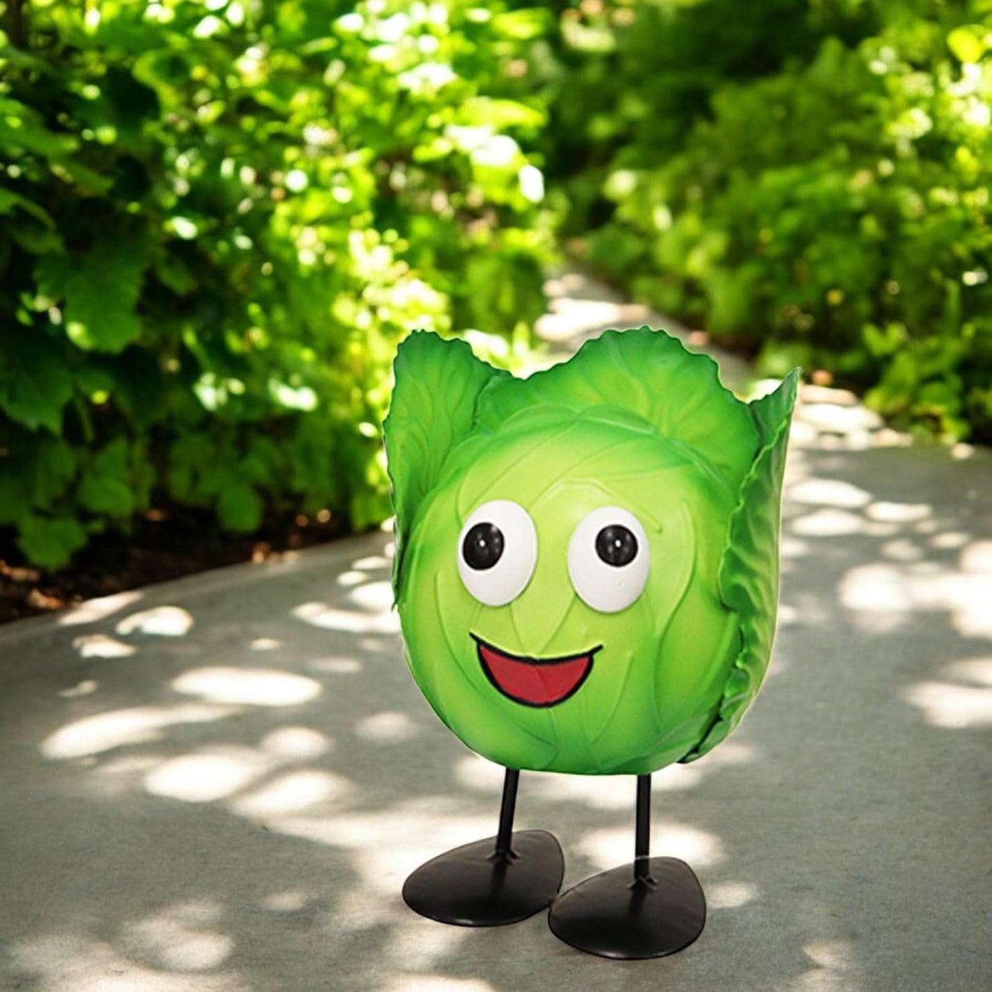 Metal Cabbage Veggie Patch Pal – 15.5 x 11 x 11 CM | Fun & Whimsical Metal Garden Ornament | Outdoor Cabbage Decor for Vegetable Patches