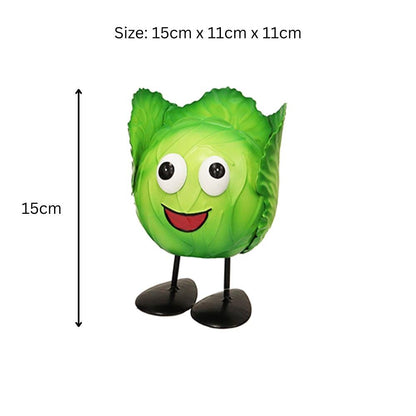 Metal Cabbage Veggie Patch Pal – 15.5 x 11 x 11 CM | Fun & Whimsical Metal Garden Ornament | Outdoor Cabbage Decor for Vegetable Patches
