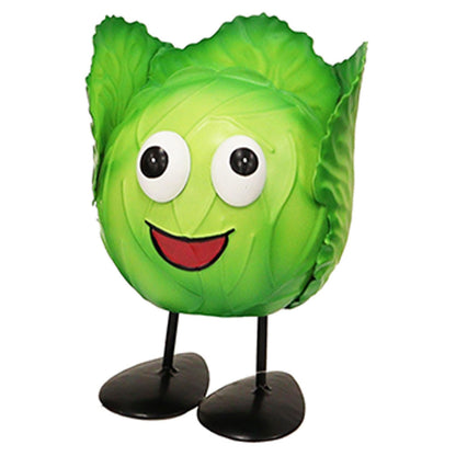 Metal Cabbage Veggie Patch Pal – 15.5 x 11 x 11 CM | Fun & Whimsical Metal Garden Ornament | Outdoor Cabbage Decor for Vegetable Patches