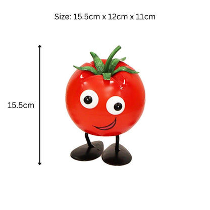 Metal Tomato Veggie Patch Pal – 15.5 x 12 x 11 CM | Fun & Quirky Metal Garden Ornament | Tomato Plant Decor for Vegetable Patches