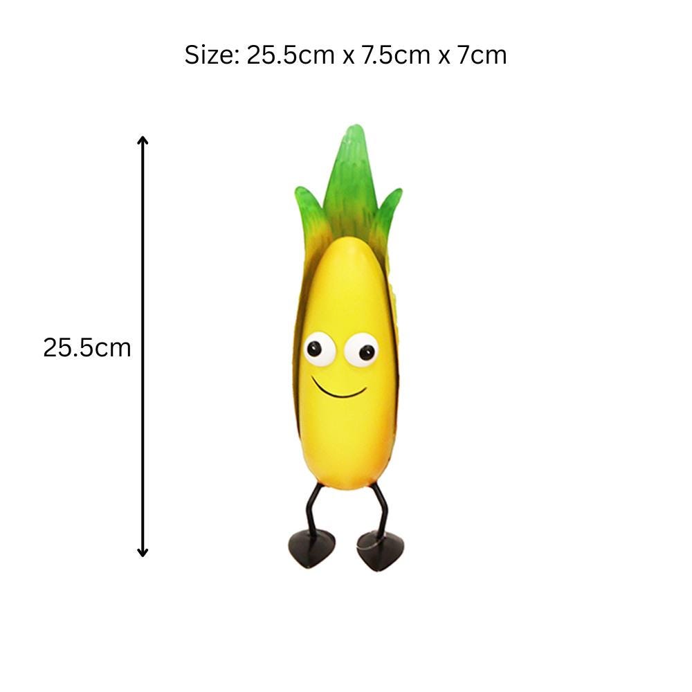 Metal Corn Veggie Patch Pal – 25.5 x 7.5 x 7 CM | Fun & Whimsical Metal Garden Ornament | Outdoor Corn Decor for Vegetable Patches Garden