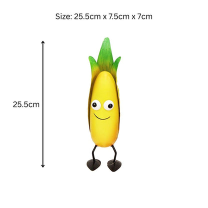 Metal Corn Veggie Patch Pal – 25.5 x 7.5 x 7 CM | Fun & Whimsical Metal Garden Ornament | Outdoor Corn Decor for Vegetable Patches Garden