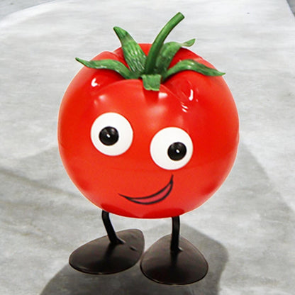 Metal Tomato Veggie Patch Pal – 15.5 x 12 x 11 CM | Fun & Quirky Metal Garden Ornament | Tomato Plant Decor for Vegetable Patches