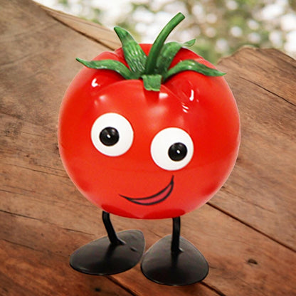 Metal Tomato Veggie Patch Pal – 15.5 x 12 x 11 CM | Fun & Quirky Metal Garden Ornament | Tomato Plant Decor for Vegetable Patches