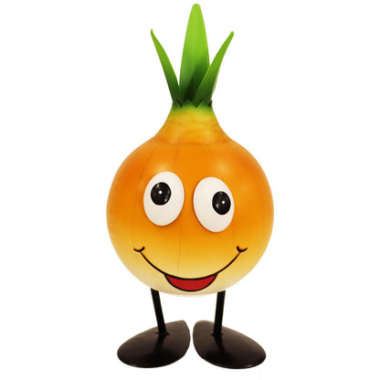 Metal Onion Veggie Patch Pal – 20 x 11 x 10 CM | Fun & Whimsical Metal Garden Ornament | Weatherproof Outdoor Decor for Vegetable Patches
