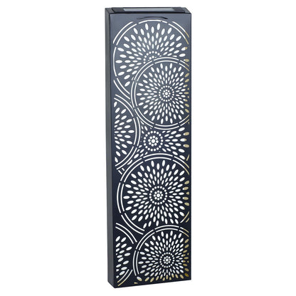 Moroccan Solar Wall Panel – 60 x 20 x 5 CM | Solar-Powered Outdoor Wall Art | Weatherproof Metal Garden Decor with Soft LED Glow