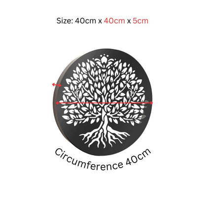 Metal Tree of Life Solar Wall Panel – 40 x 40 x 5 CM | Solar-Powered Metal Wall Art | Weatherproof LED Outdoor Décor for Garden, Patio