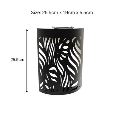 Small Metal Curved Leaf Solar Wall Panel – 25.5 x 19 x 5.5 CM | Solar-Powered LED Outdoor Wall Art | Metal Garden Décor for Patio