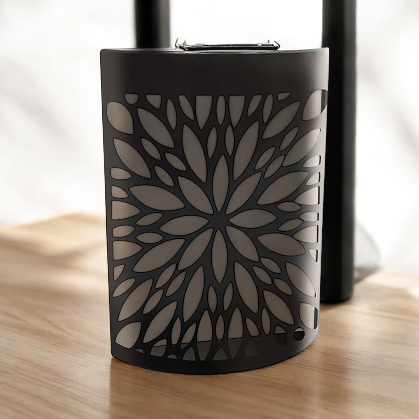 Small Metal Curved Abstract Flower Solar Wall Panel – 25.5 x 19 x 5.5 CM | Solar-Powered Outdoor Wall Art | LED Metal Garden Panel for Patio