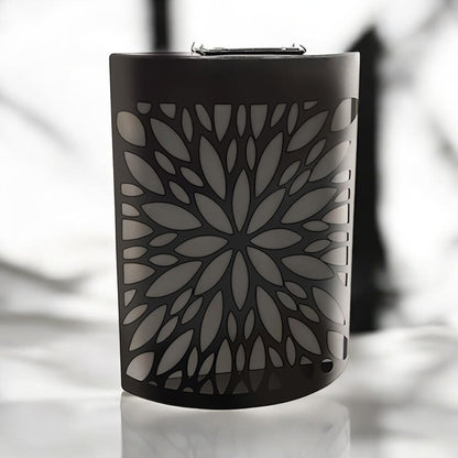 Small Metal Curved Abstract Flower Solar Wall Panel – 25.5 x 19 x 5.5 CM | Solar-Powered Outdoor Wall Art | LED Metal Garden Panel for Patio