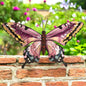 Medium Metal Pink Butterfly Wall Art – 24 x 37 x 1 CM | Hand-Painted 3D Butterfly Decoration | Weatherproof Metal Wall Décor for Garden