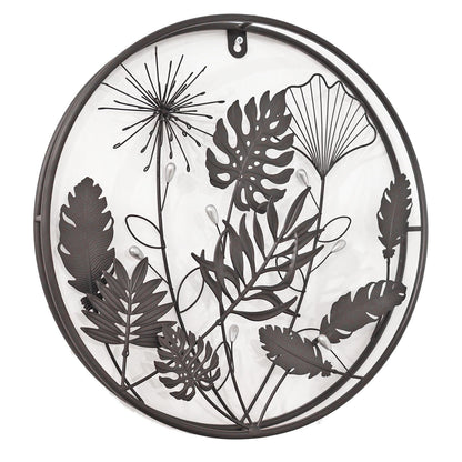 Circle Floral 3D Wall Décor – 40 x 40 x 5 CM | Handcrafted Metal Flower Wall Art | Elegant Indoor & Outdoor