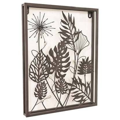 Square Floral 3D Wall Décor – 41 x 41 x 4 CM | Handcrafted Metal Flower Art | Elegant Indoor & Outdoor