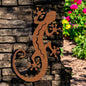 Rusted Metal Gecko Silhouette Wall Art – 51 x 19 CM | Rustic Lizard Wall Décor for Indoor & Outdoor