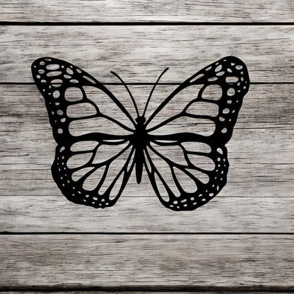 Black Metal Butterfly Silhouette Wall Art – 24 x 38 CM | Elegant Metal Butterfly Wall Décor for Indoor & Outdoor