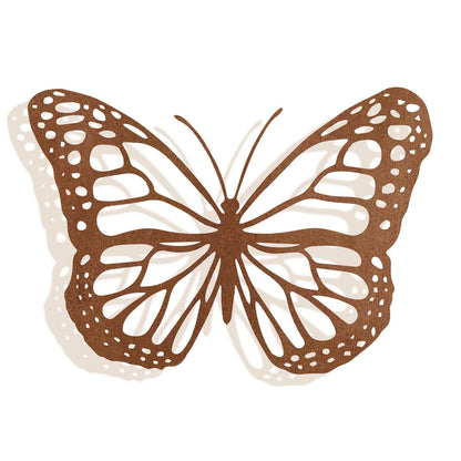 Black Rusted Butterfly Silhouette Wall Art – 24 x 38 CM | Rustic Metal Butterfly Décor for Indoor & Outdoor