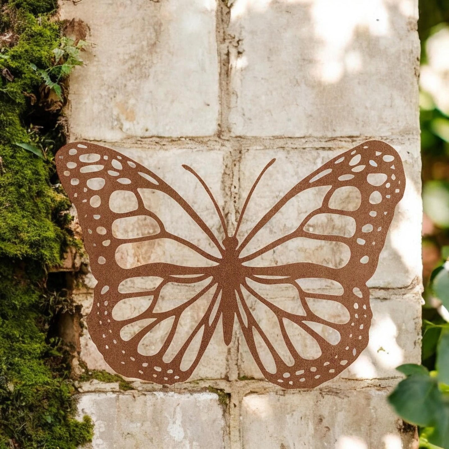 Black Rusted Butterfly Silhouette Wall Art – 24 x 38 CM | Rustic Metal Butterfly Décor for Indoor & Outdoor