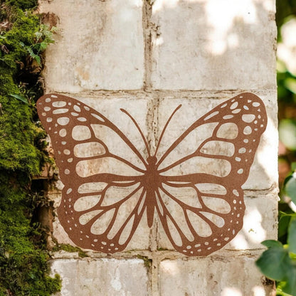 Black Rusted Butterfly Silhouette Wall Art – 24 x 38 CM | Rustic Metal Butterfly Décor for Indoor & Outdoor
