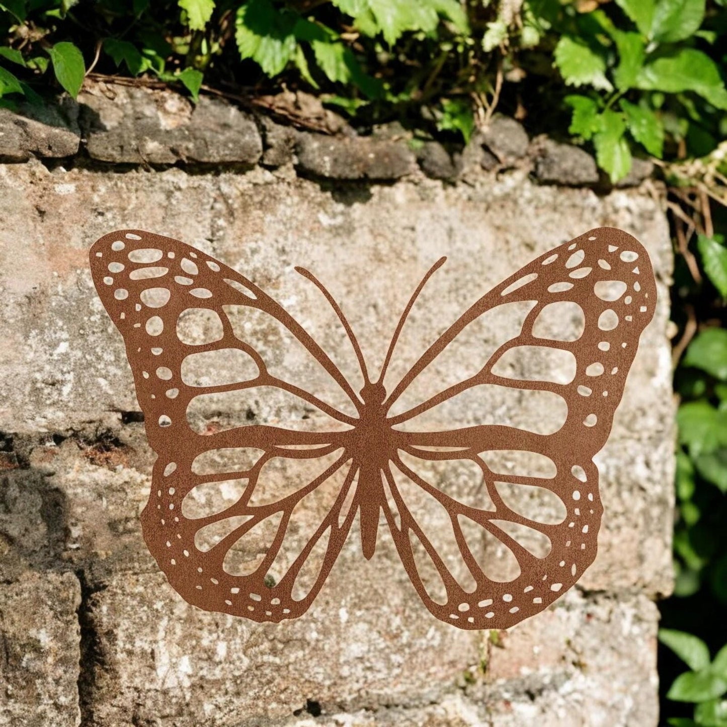 Black Rusted Butterfly Silhouette Wall Art – 24 x 38 CM | Rustic Metal Butterfly Décor for Indoor & Outdoor