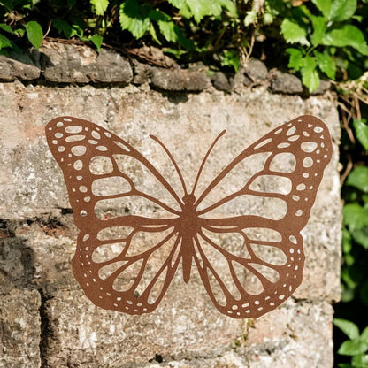 Black Rusted Butterfly Silhouette Wall Art – 24 x 38 CM | Rustic Metal Butterfly Décor for Indoor & Outdoor