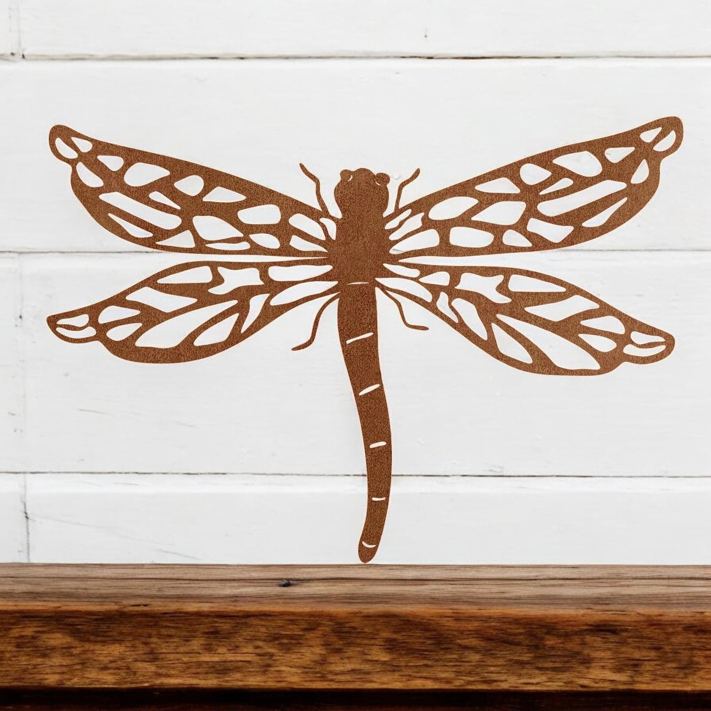 Rusted Metal Dragonfly Silhouette Wall Art – 24 x 38 CM | Rustic Metal Garden & Home Wall Décor