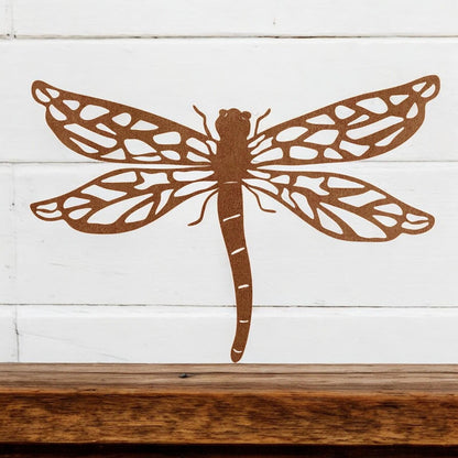 Rusted Metal Dragonfly Silhouette Wall Art – 24 x 38 CM | Rustic Metal Garden & Home Wall Décor