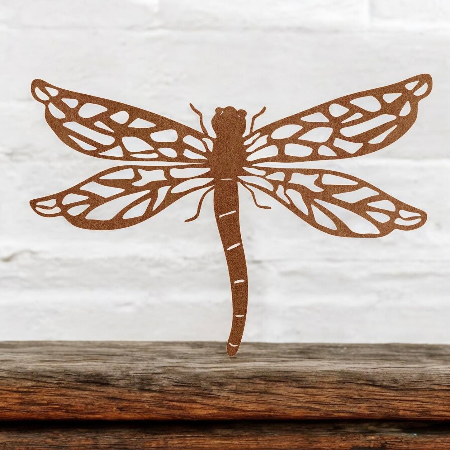 Rusted Metal Dragonfly Silhouette Wall Art – 24 x 38 CM | Rustic Metal Garden & Home Wall Décor