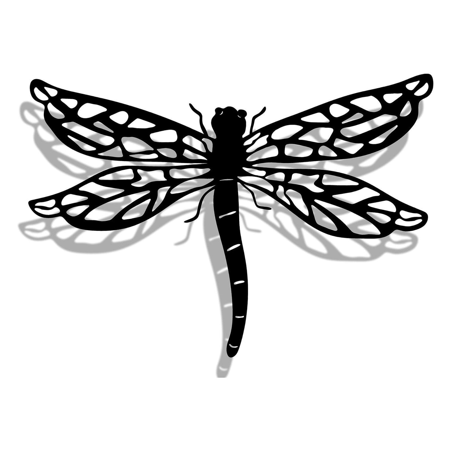 Black Metal Dragonfly Silhouette Wall Art – 24 x 38 CM | Elegant Metal Dragonfly Décor for Indoor & Outdoor