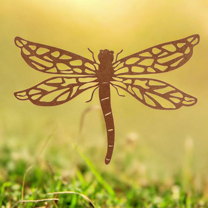 Rusted Metal Dragonfly Silhouette Wall Art – 24 x 38 CM | Rustic Metal Garden & Home Wall Décor