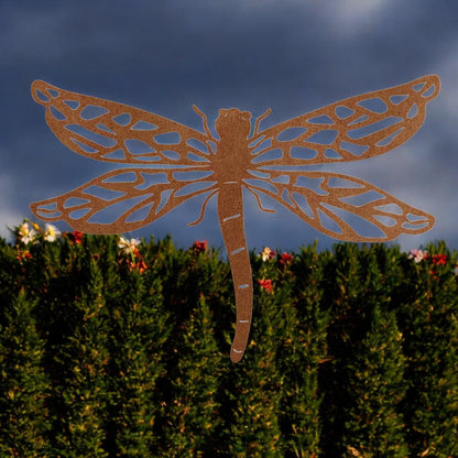 Rusted Metal Dragonfly Silhouette Wall Art – 24 x 38 CM | Rustic Metal Garden & Home Wall Décor