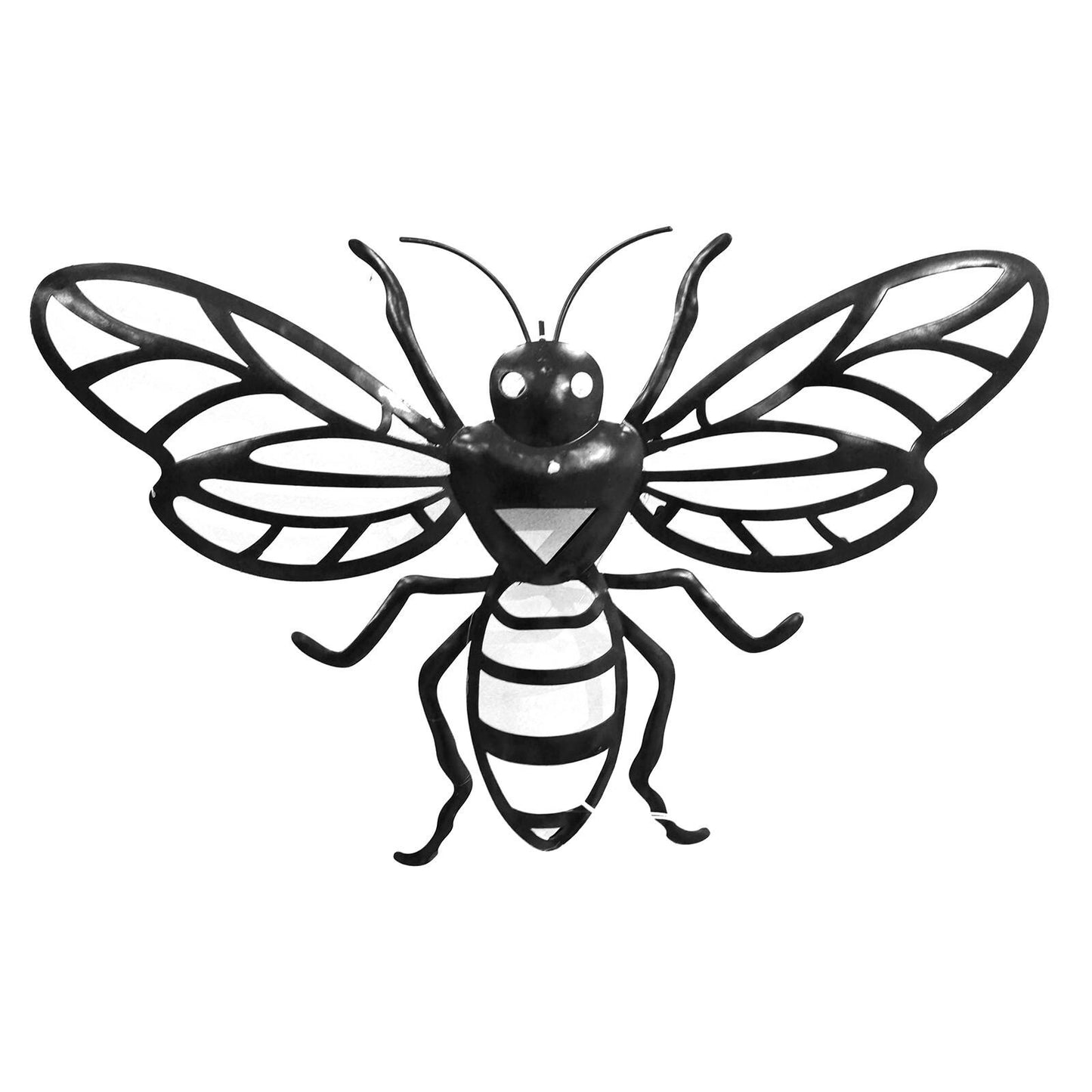 Bee Solar Backlit Wall Art – 21.5 x 34.5 CM | Solar-Powered Metal LED Wall Décor | Weatherproof Honeybee Garden Art for Patio