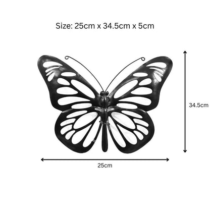 Butterfly Solar Backlit Wall Art – 25 x 34.5 CM | Solar-Powered Metal LED Wall Décor | Weatherproof Butterfly Garden Art