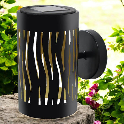 Metal Wave Wall Mounted Solar Light – 15.5 x 9.5 x 13.5 CM | Solar-Powered LED Outdoor Wall Sconce