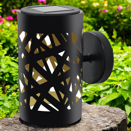 Metal Weave Wall Mounted Solar Light – 15.5 x 9.5 x 13.5 CM | Solar-Powered LED Outdoor Wall Sconce