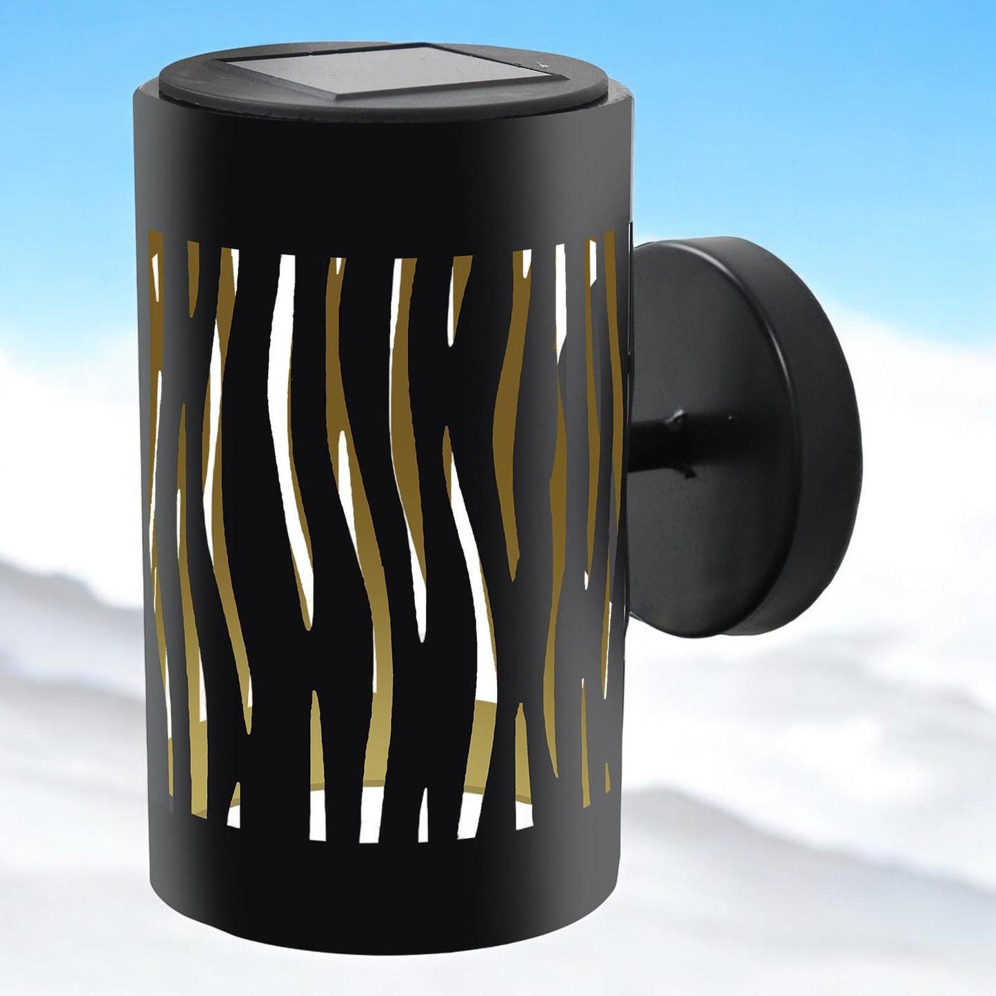 Metal Wave Wall Mounted Solar Light – 15.5 x 9.5 x 13.5 CM | Solar-Powered LED Outdoor Wall Sconce