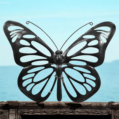 Butterfly Solar Backlit Wall Art – 25 x 34.5 CM | Solar-Powered Metal LED Wall Décor | Weatherproof Butterfly Garden Art