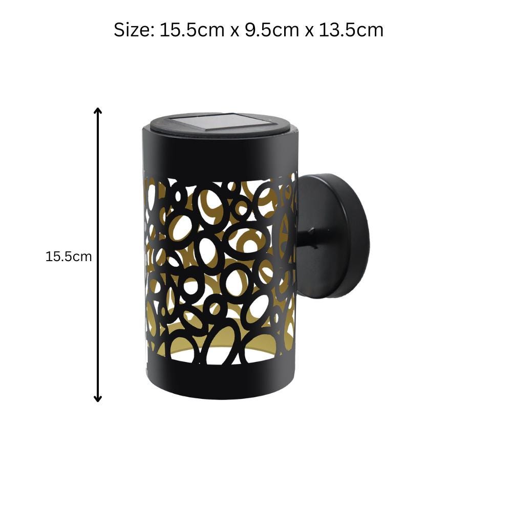 Metal Loop Wall Mounted Solar Light – 15.5 x 9.5 x 13.5 CM | Solar-Powered LED Outdoor Wall Sconce