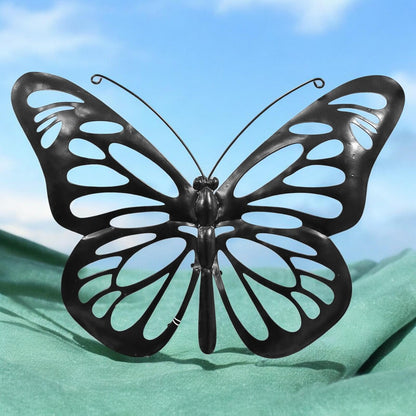 Butterfly Solar Backlit Wall Art – 25 x 34.5 CM | Solar-Powered Metal LED Wall Décor | Weatherproof Butterfly Garden Art