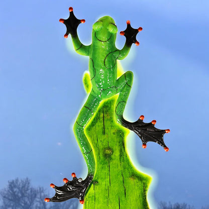 Green Metal Frog Wall Art – 47 x 27 x 5 CM | Hand-Painted 3D Metal Frog Wall Décor