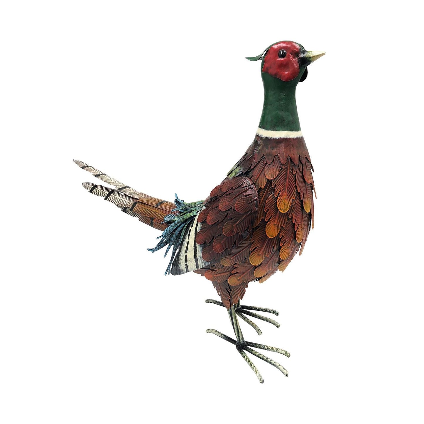 Metal Ring-Necked Pheasant – 50 x 15 x 40 CM | Handcrafted Metal Bird Garden Ornament