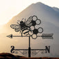 Metal Bee Silhouette Weathervane – 65 x 34 x 29 CM | Decorative Outdoor Wind Vane for Garden, Roof, Fence & Shed