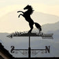 Metal Rearing Horse Silhouette Weathervane – 65 x 34 x 29 CM | Decorative Outdoor Wind Vane for Garden, Roof, Fence & Shed