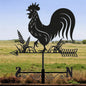 Metal Cockerel Silhouette Weathervane – 65 x 34 x 29 CM | Decorative Rooster Wind Vane for Garden, Barn, Roof & Fence