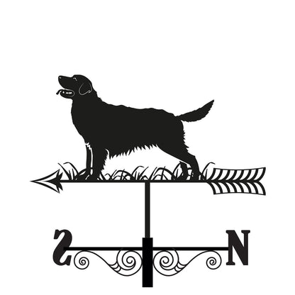 Metal Golden Retriever Silhouette Weathervane, Decorative Dog Wind Vane for Garden, Barn, Roof & Fence