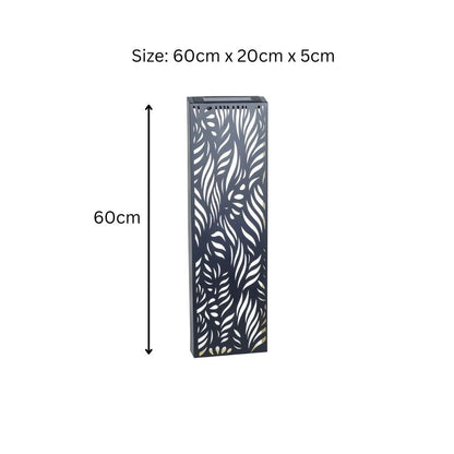 Metal Leaf Solar Wall Panel – 60 x 20 x 5 CM | Elegant Solar-Powered Outdoor Wall Art | Weatherproof Metal Garden Decor