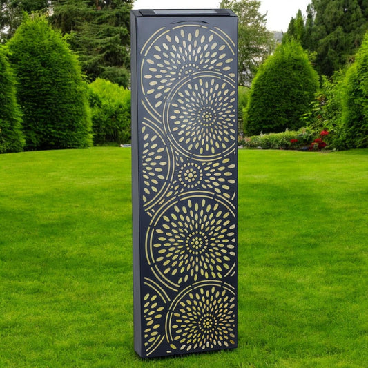 Metal Moroccan Solar Wall Panel – 60 x 20 x 5 CM | Solar-Powered Outdoor Wall Art | Weatherproof Metal Garden Decor